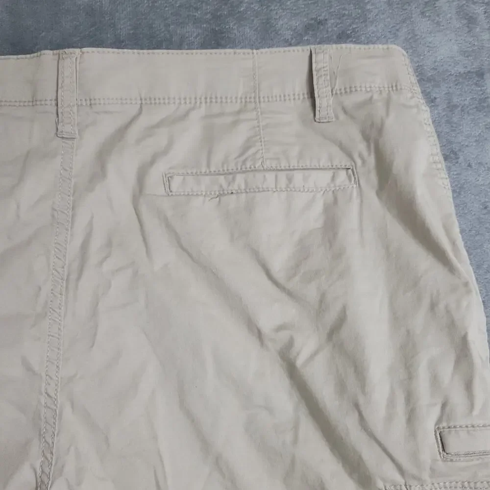 Wrangler Iron Cargo Shorts Mens Size‎ 38 Beige Tan Comfort Waist Strap